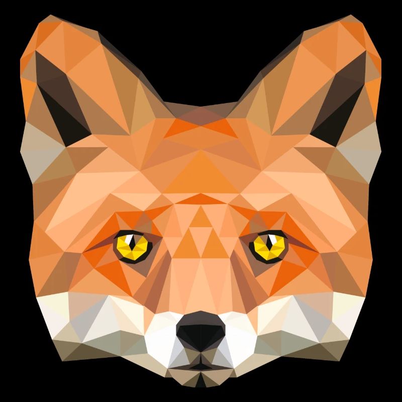 Fuchs Kopf Poly Füchsin fox Illustration low poly
