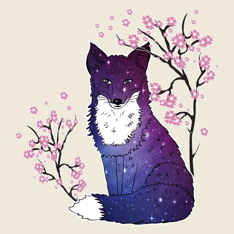 Fox Japanese Cherry Blossoms Gift