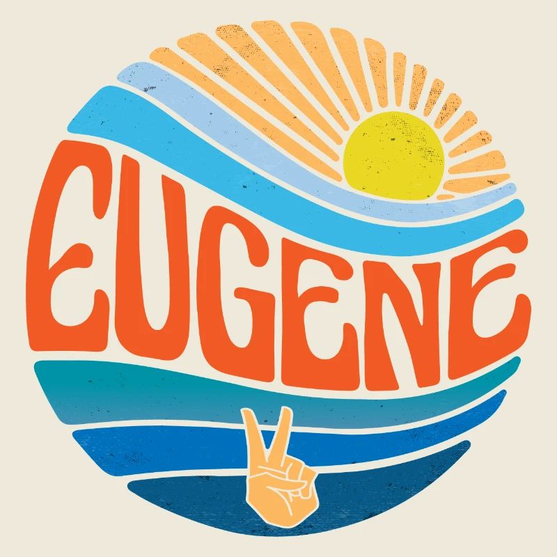Eugene Hemd Vintage Sunset Eugene Groovy Tie Dye