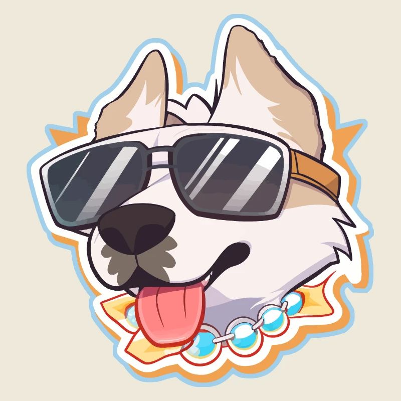 Chien à lunettes de soleil