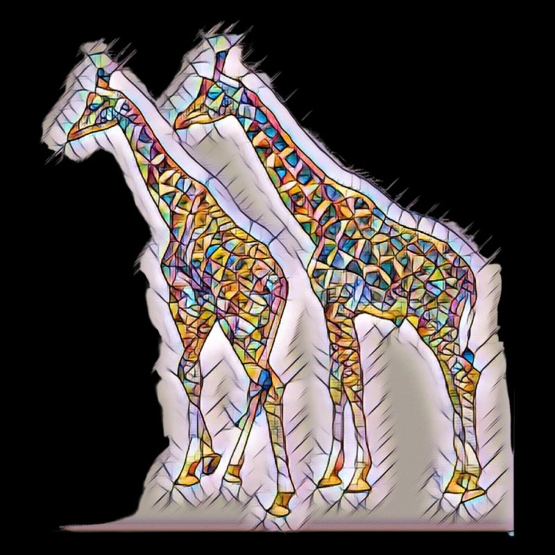 Impression d’art girafes colorées libres