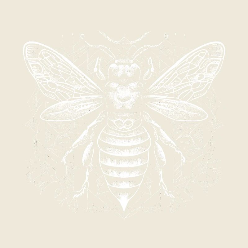 Abeille blanche à motif aztèque