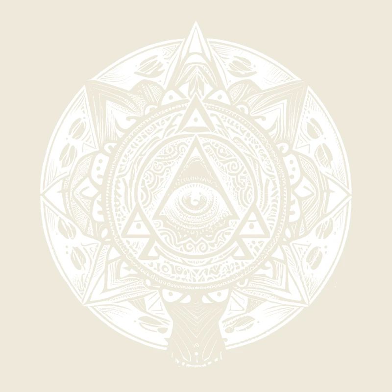 Geometric Mandala Artwork with Pyramids