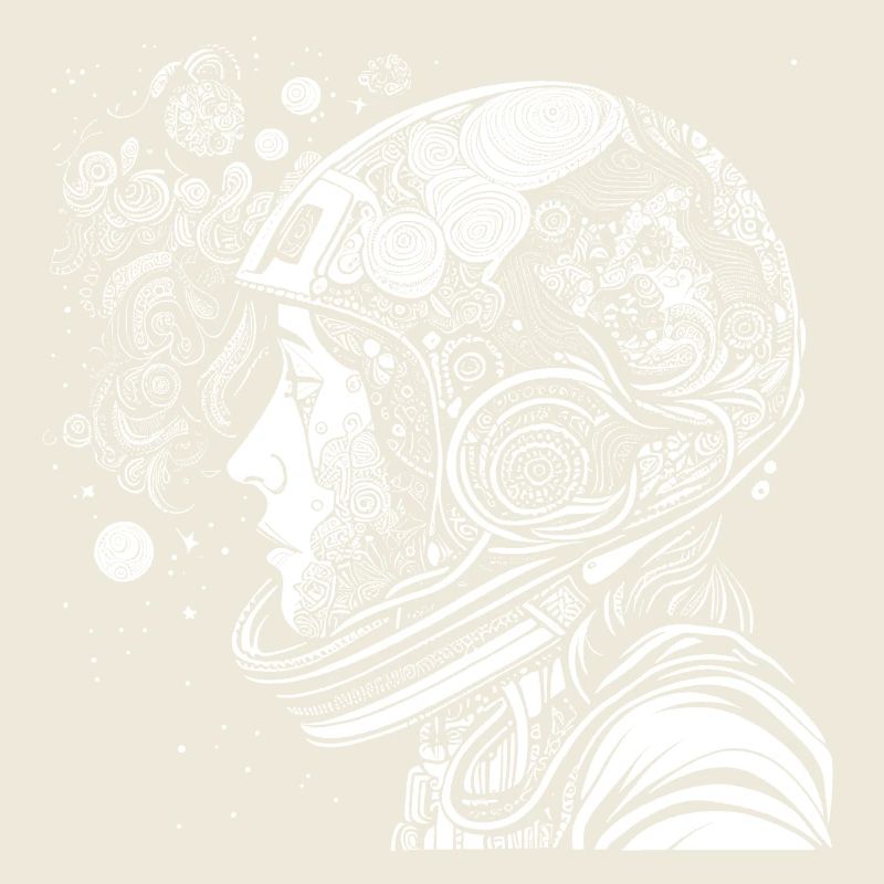 "Psychonaut" Psychedelischer Astronaut mit Mustern