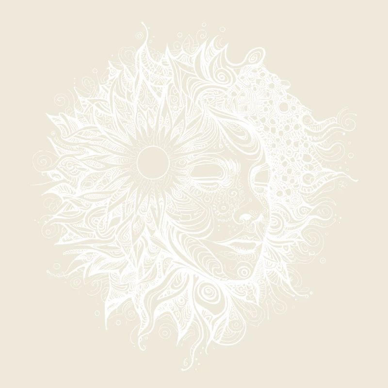 Boho Artwork, Woman with Sun Pattern