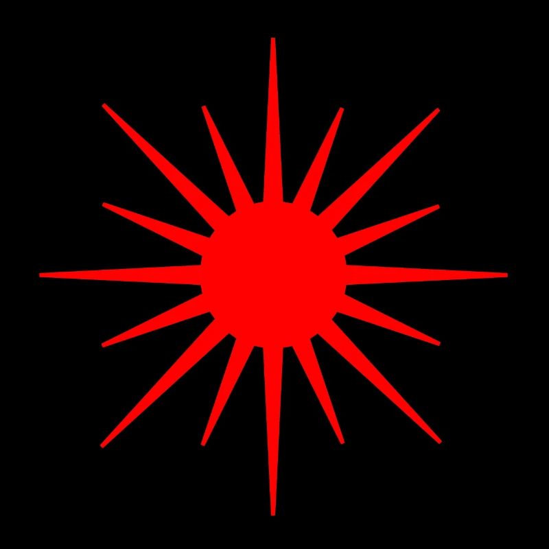 Rotes Sonnensymbol