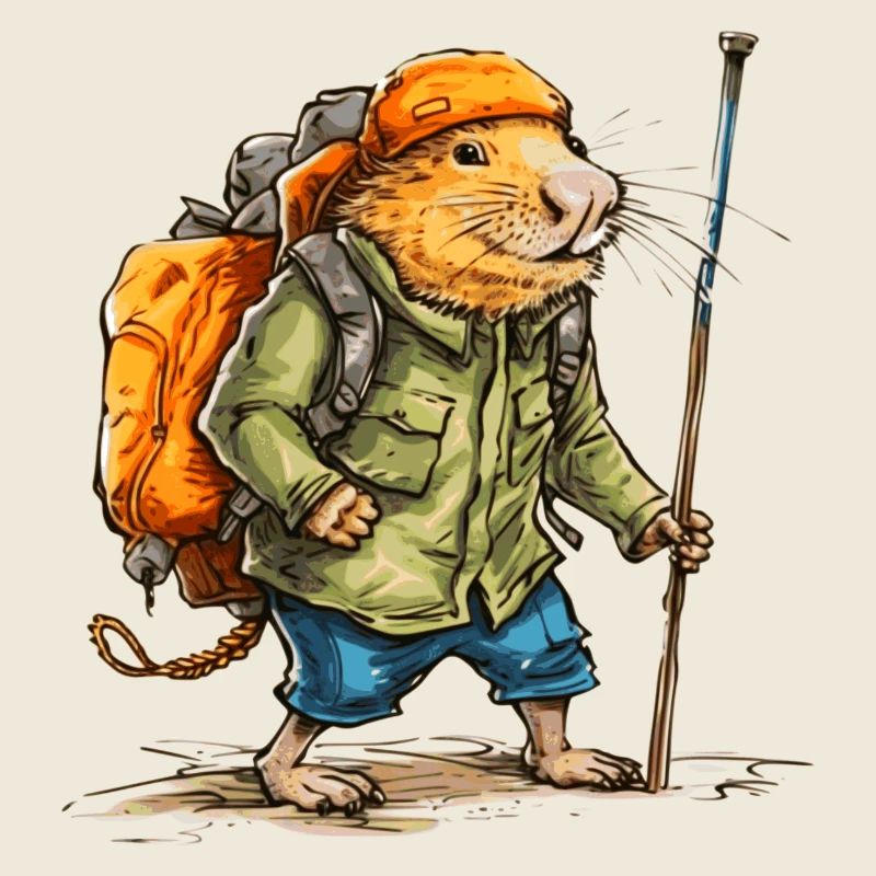 The mole rat wanders in free time