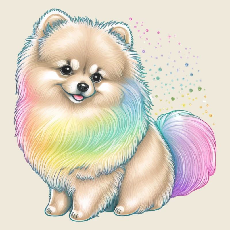 Pomeranian Miniature Spitz Rainbow