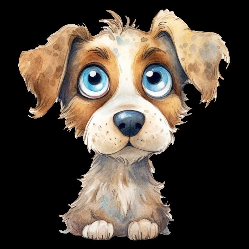 Dessin à l’aquarelle de chien