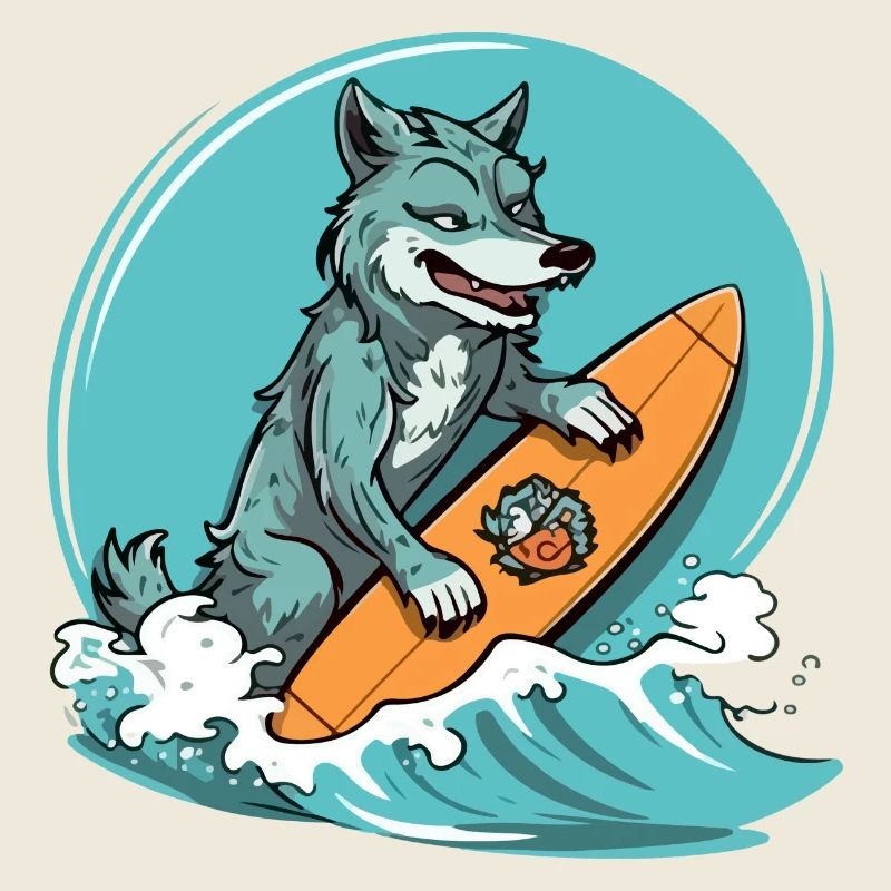 Hudson, der Surferwolf