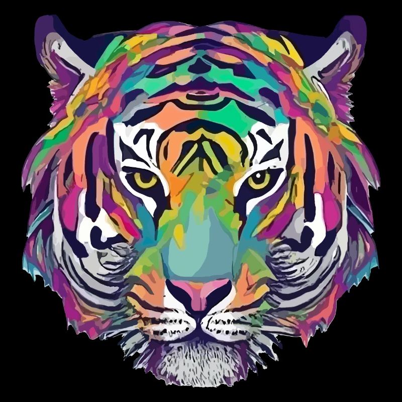 Tiger Head Graphic Tee Illustration Art Comic