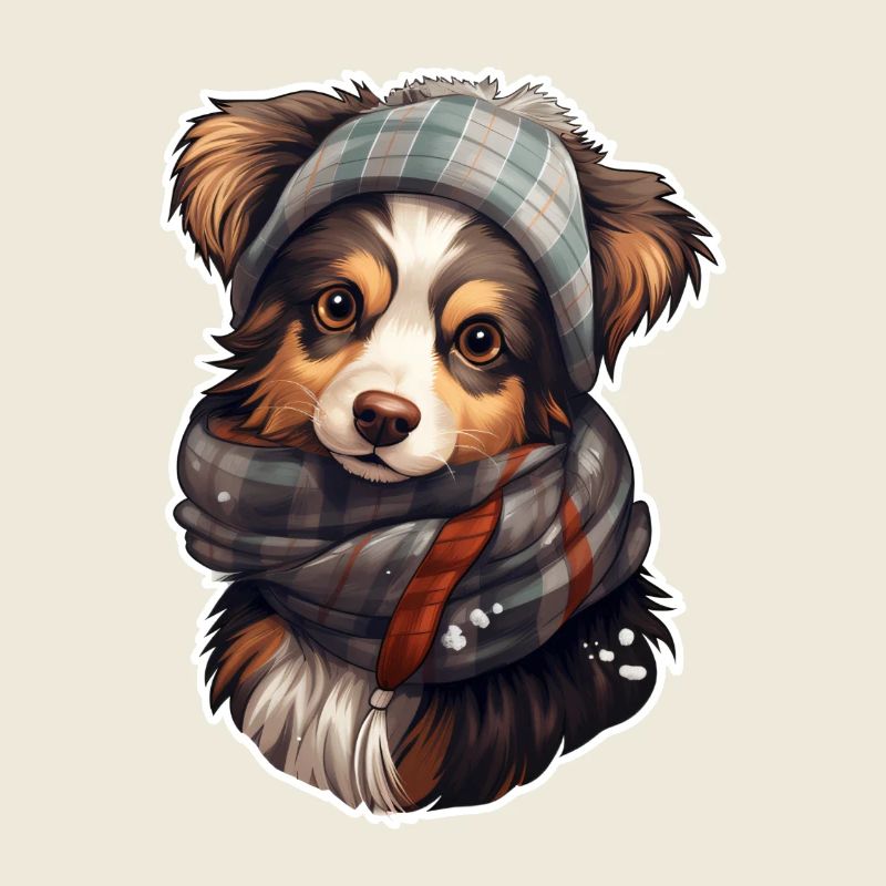 Golden winter magic with the wrapped dog