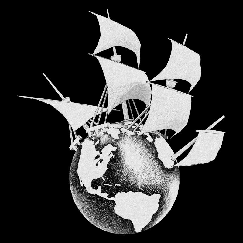 Himmlische Odyssee: Erde, majestätischer Viermaster