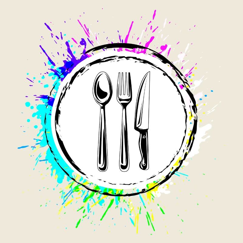 Gabel Besteck Bunt Kochen