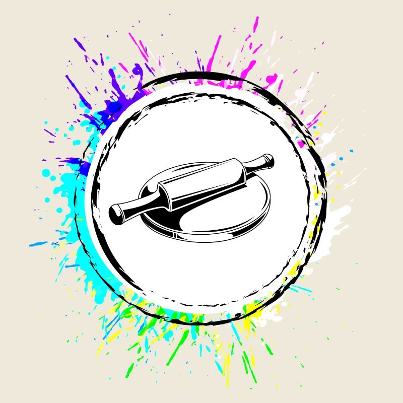 Kitchen Roll Baking Rolling Pin Colorful