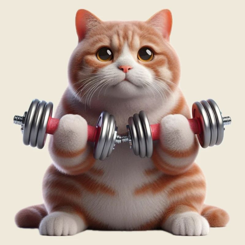 Sport Motif - Chat avec poids