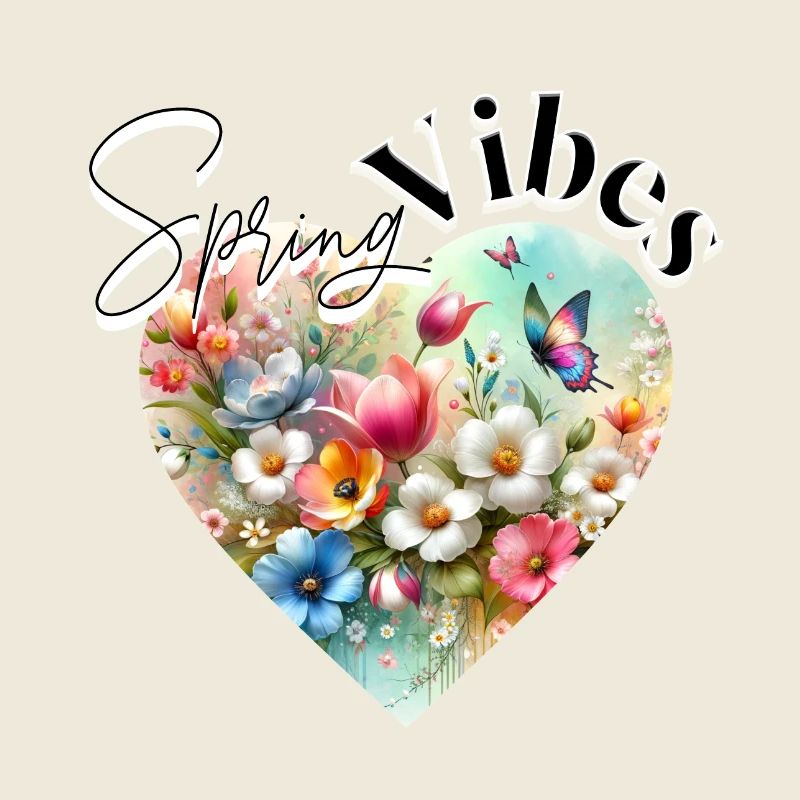 Spring Vibes - Blumen Herz Design