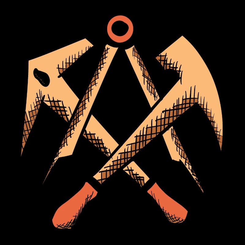 Roofer guild sign, hand-drawn. Drawing