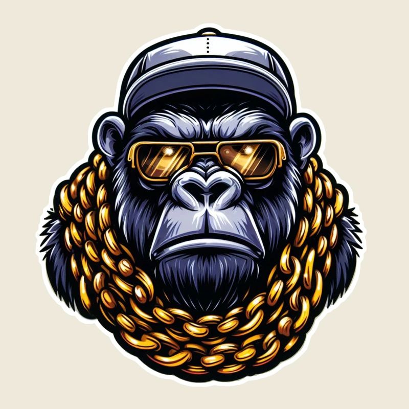 Gorilla mit Goldkette