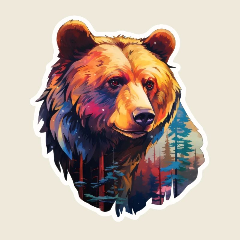 Ours coloré dans la nature