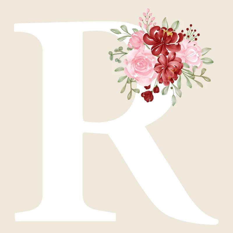 Roter Blumenbuchstabe R