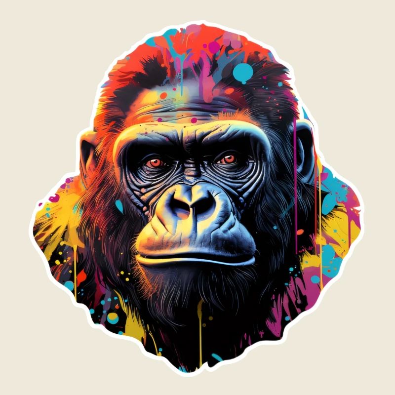 Gorilla Head Psychedelic