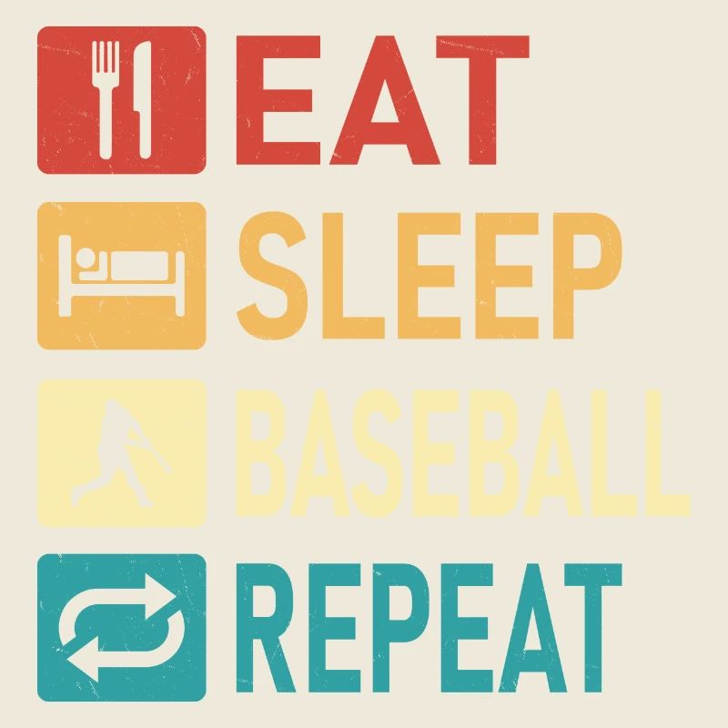 Manger dormir Baseball Répéter Sport Fan Softball