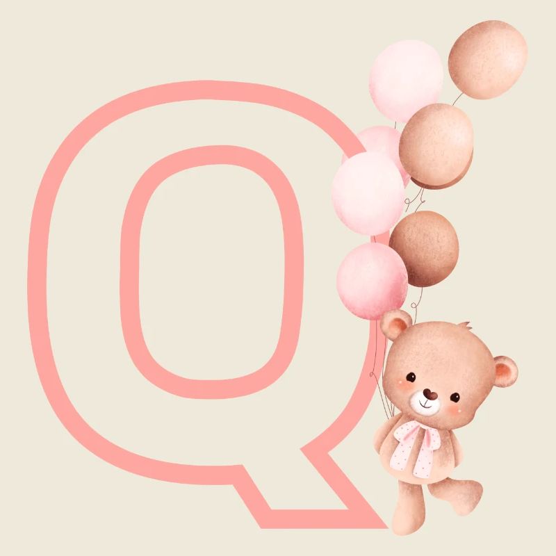 Buchstabe Q Rosa Bär