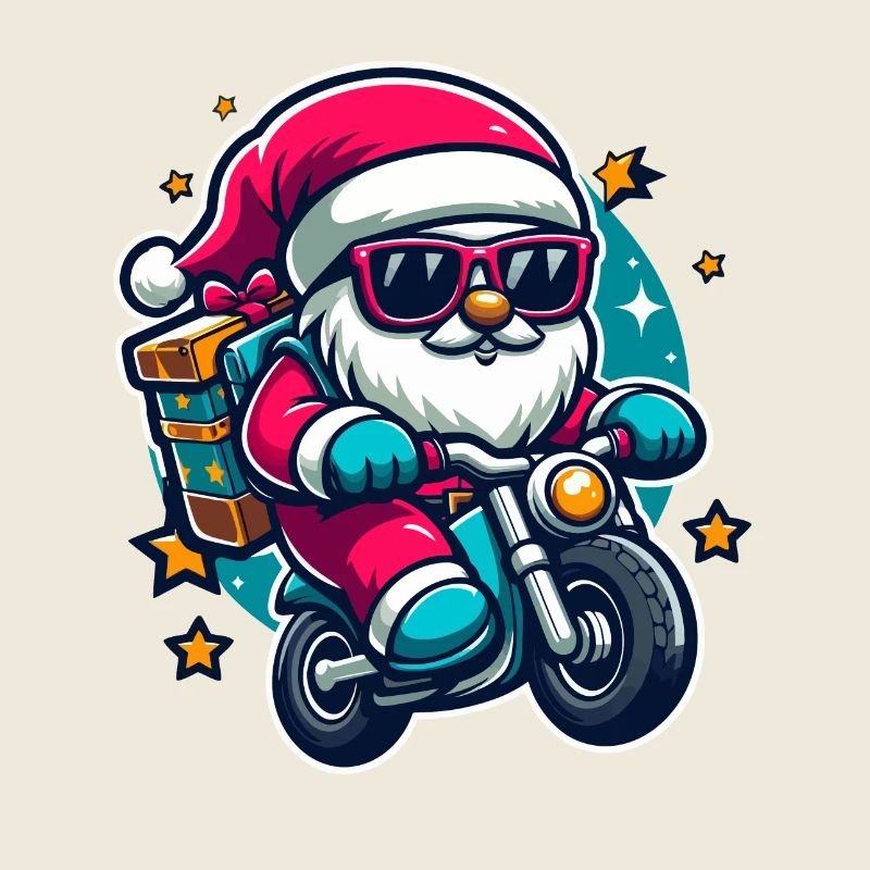 Père Noël à moto