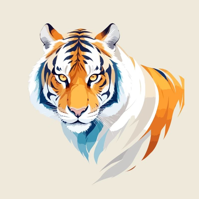 Tiger Vektor Kunst mit lebendiger Farbillustration