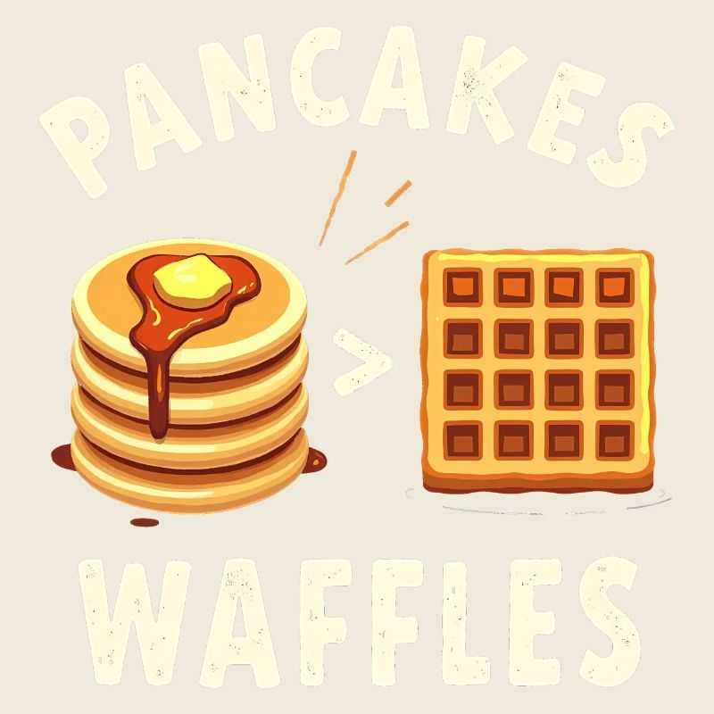 Pfannkuchen über Waffeln