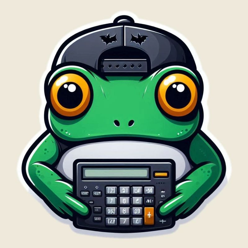 Frosch mit Taschenrechner