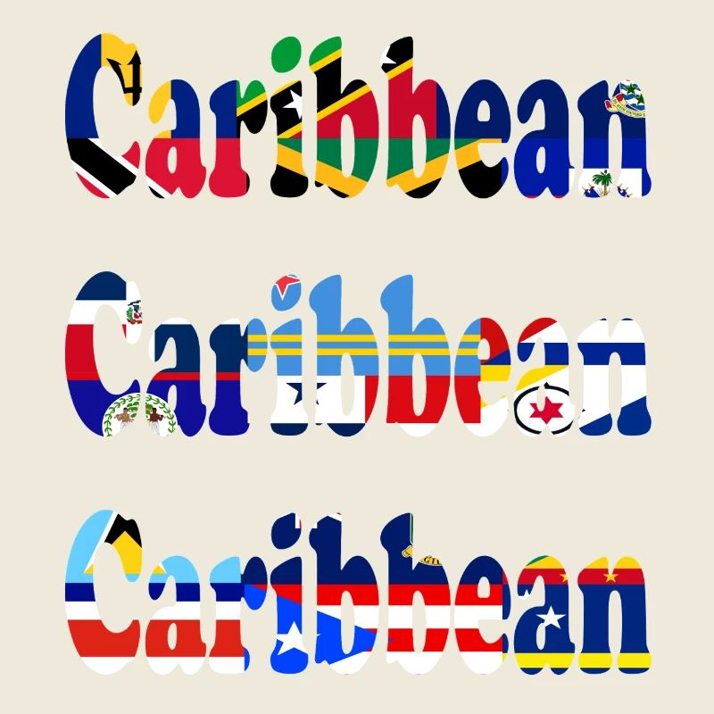 Sentiment de vacances avec les drapeaux des Caraïbes