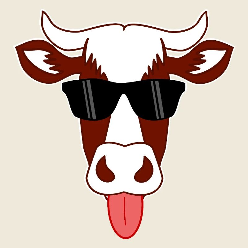 Vache avec lunettes de soleil