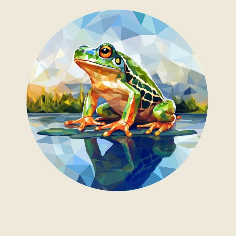 Grenouille polygonale dans l’étang