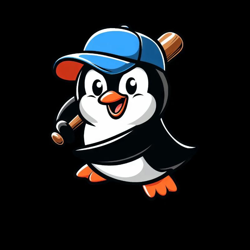 Penguin Baseball Player Action