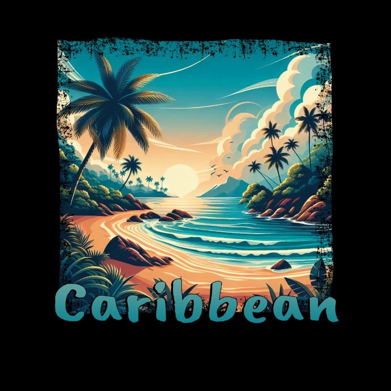 Vacances à la plage dans les Caraïbes en Amérique à Grunge Sti