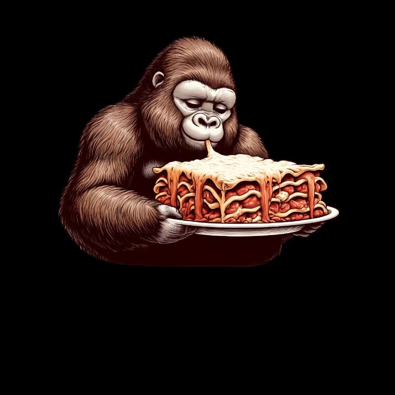 Gorilla enjoys lasagna comic