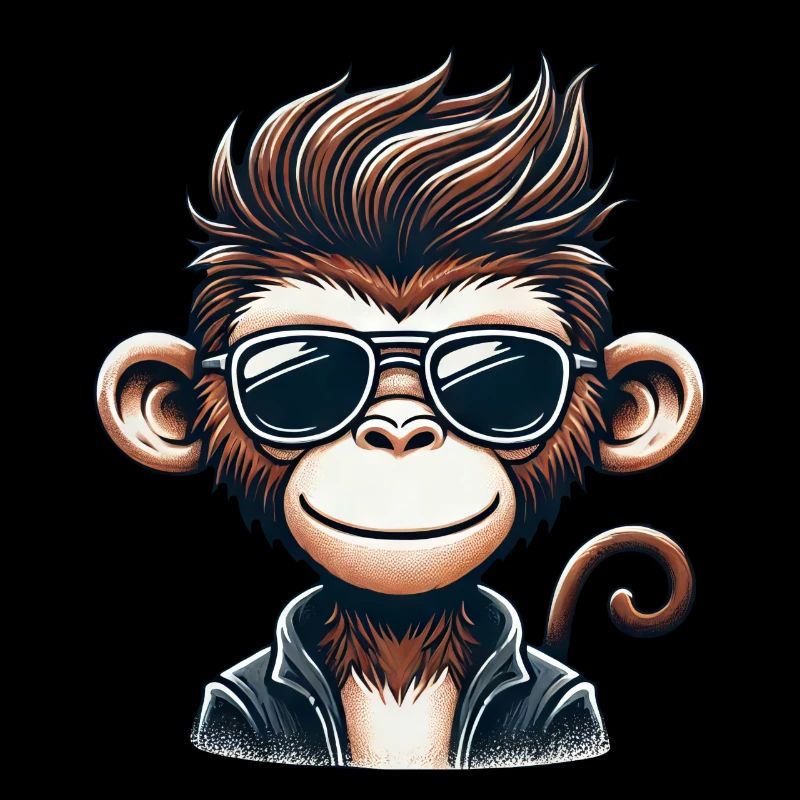 Cool Chimpanzee Sunglasses 50s 60s Retro Monkey