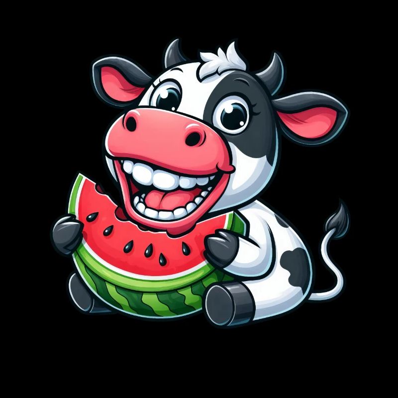 Lustiger Kuh Bulle Stier Wassermelone Sommer