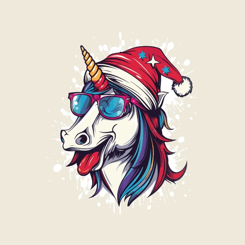 Licorne Noël drôle