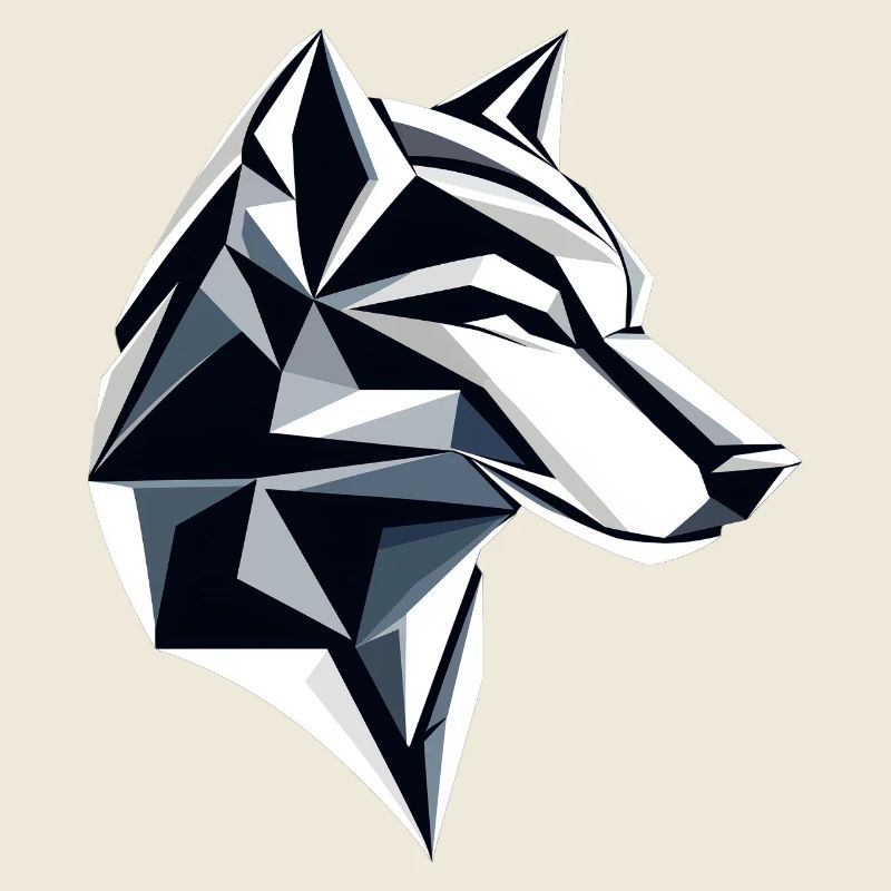 Conception de logo Wolf I Low Poly Art
