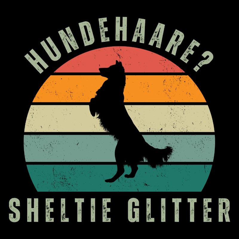 Sheltie Glitter Retro Sunset