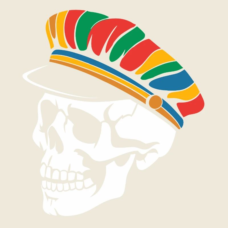 Crâne avec capuchon coloré drôle de conception de crâne