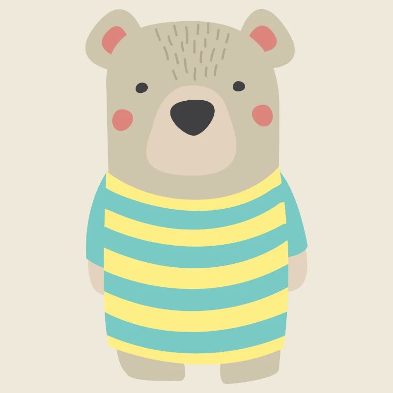 Baer avec une chemise à rayures