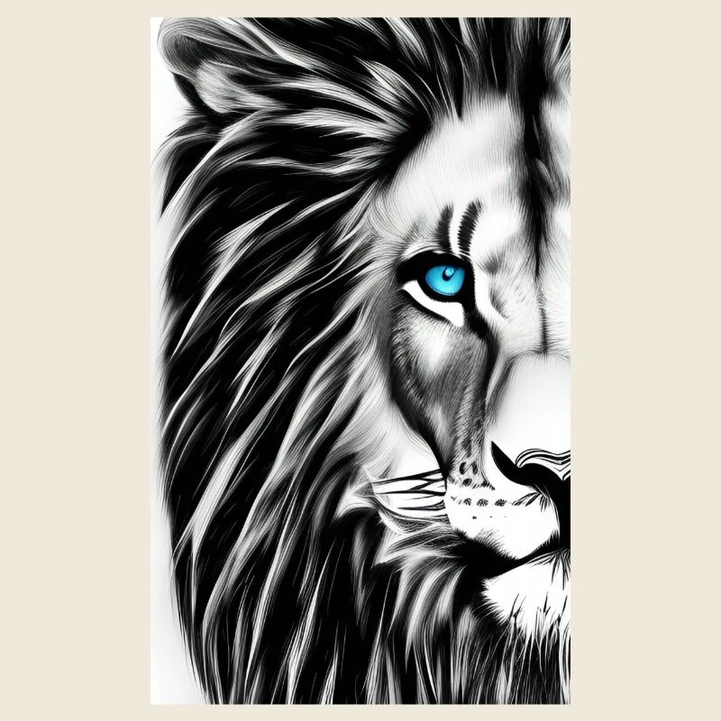 Lion noir et blanc
