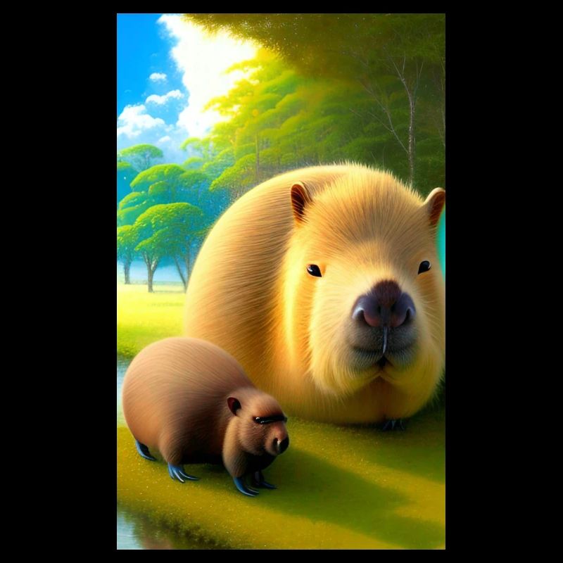 Portrait comique d’un Capybara Wasserschwein