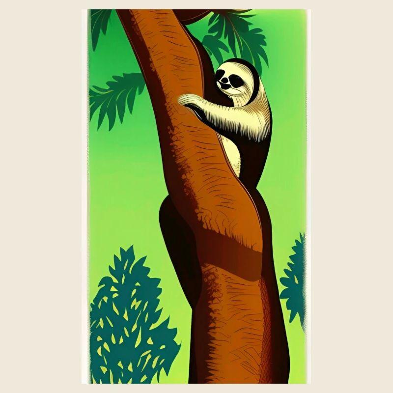 Comic Drawing Sloth (in german Faultier) Folivora