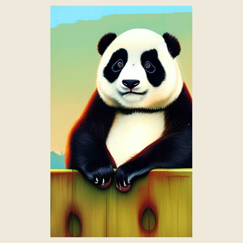 Panda cool portrait dessin gros plan cool doux