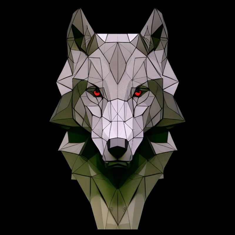 Polygon Design Wolf tête d’animal coloré